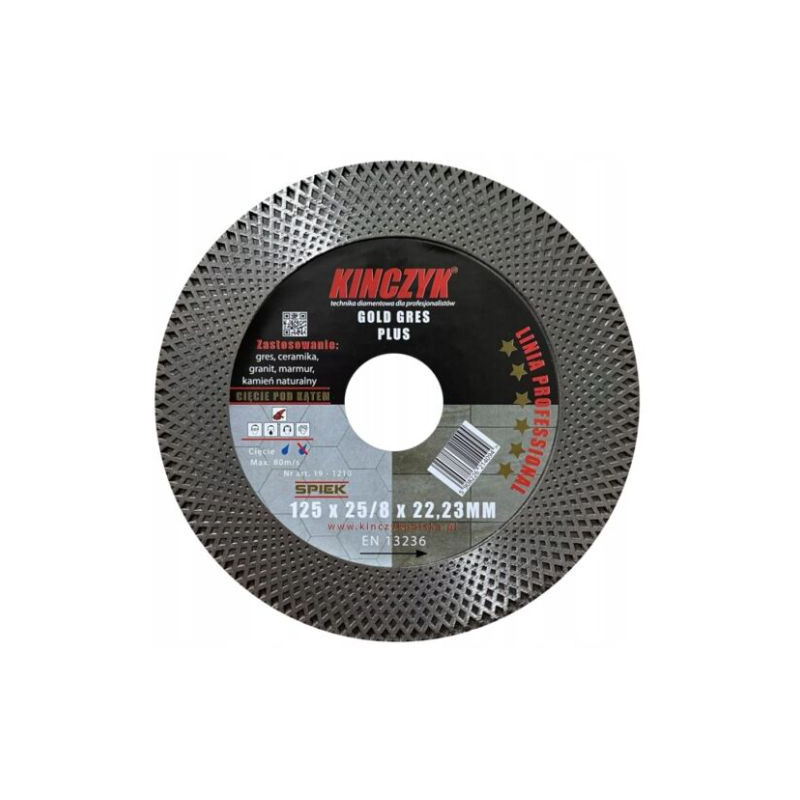 TARCZA GOLD-GRES PLUS 125x25/8x22,23  KINCZYK